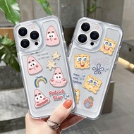 Case for Samsung Galaxy S22 S23 Ultra S22+ S23+ Plus Back Cover Cartoon Spongebob Esthetics Clear Ph