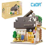 1116Pcs Cada LED City Japanese Style Summer Restaurant Coffee House Building Blocks Friends Light Sh