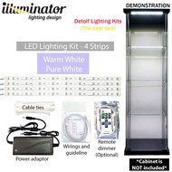LED Strips Light LED Lighting Kits For IKEA DETOLF cabinet Aluminum 4 Strips (not cabinet)