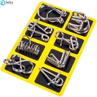 ISITA Montessori Puzzle Toy, Metal Puzzle 3D Design Wire IQ Games, Casse Tete Set of 8 Puzzle Wire I