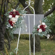 Fenteer 2Pcs Artificial Flower Swag Wedding Aisle Decoration Floral Arrangement