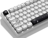 dagaladoo Apollo PBT Keycaps,White and Black,MOA Keycaps Dye-Sublimation, Japanese Style,Custom Keyb