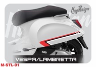 สติ๊กเกอร์ติดรถ สติกเกอร์แต่ง สติกเกอร์ กันรอย กันรอยข้างถัง Vespa Sprint / Primavera / LX / GTS / L