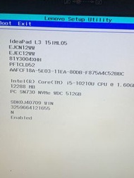 Lenovo ideapad I5 10th 12g/512gb nvme  win10 15.6”
