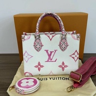 LV 夏日限定 onthego小號手提肩背斜背包芯片款24.5*18.5*10 98新配件盒子塵袋