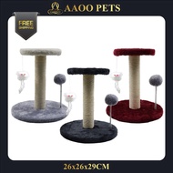 [AAOO Pets] Cat Tree Single Pole With Hanging Toy (26x26x29cm) - Cat Kitten Climbing Frame Durable Play Scratcher Single Tree Cat Scratcher With Toy - Cat Tree Scratcher Pets Kitten Scratching Post Board Cat Toys / Cat Toy / Pet Toy / Mainan Kucing