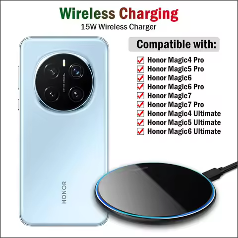15W Fast Wireless Charger for Honor Magic 7 6 Pro Ultimate/Magic5 Pro/Magic4 Pro Wireless Charging P