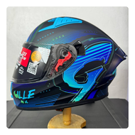 Gille Helmet 135 GTS V1 X-Saber matte blue fullface dual visor helmet