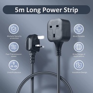 FLASHLINK 3/5M 1 Way Gang Extension Lead, 13 AMP Single Socket Extension Lead,  UK 3 Pin Plug Power 