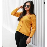 cardigan rajut crop/cardigan crop wanita/cardigan crop kancing batok