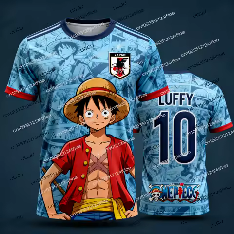 Japan One Piece Luffy Football Jersey Men T-shirt Kids Football Special Jersey Kit Adult Men's/Women