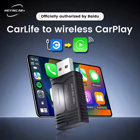 HEYINCAR Baidu Carlife to Carplay Wireless Adapter Auto Connect, Supports Online Music, Map Navigati
