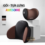 Gối tựa đầu ô tô công thái học gối tựa lưng ô tô cao su non cao cấp bộ gối tựa đầu tựa lưng chất liệ