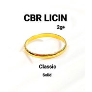 Wing Sing Cincin Belah Rotan Licin Padu Emas 916/916 Gold Plain Ring CBR  三生三世黄金光圈素圈戒指