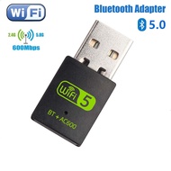 USB WiFi Bluetooth 5.0 Adapter 600Mbps Dual Band 2.4/5Ghz Wireless Network External Receiver USB LAN Mini WiFi Dongle for PC Laptop Desktop