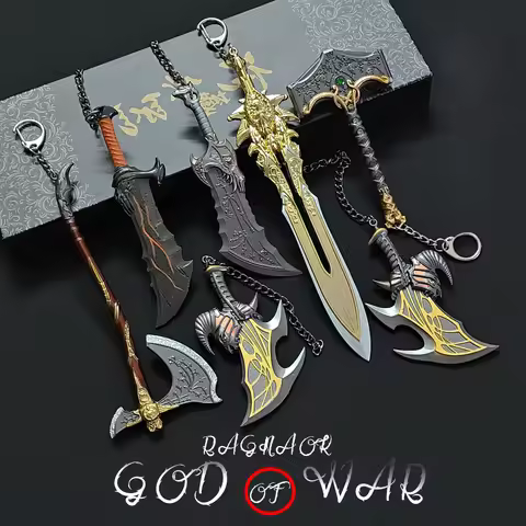 God of War 5 Game Peripherals Kratos Chaos Blade Metal Model Olympus Divine Sword Mini Decorative To