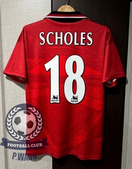 New !! เสื้อฟุตบอลย้อนยุค Retro แมนยู Home ปี 1994-1996 คอปก เฟล็ก David Beckham Paul Schole Eric C