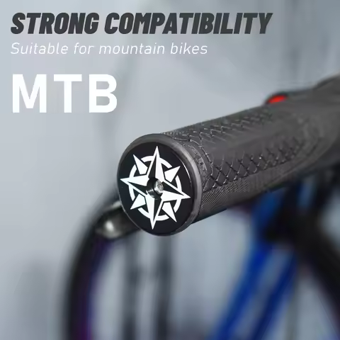 KRSEC 1 Pair Bike Grip Handle Bar End Cap Aluminium Alloy + Plast MTB Handlebar Grips Plugs For Bicy