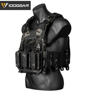IDOGEAR Tactical Plate Carrier Quick Release with Triple Mag Pouch for 9MM 556 Mag Vest Side Mag Hol