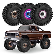 137MM Tires Metal Beadlock Wheel Rim Rubber Tire for CROSS YK TRX4 SCX10 1/8 H8H Upgrade Parts Rc Cr