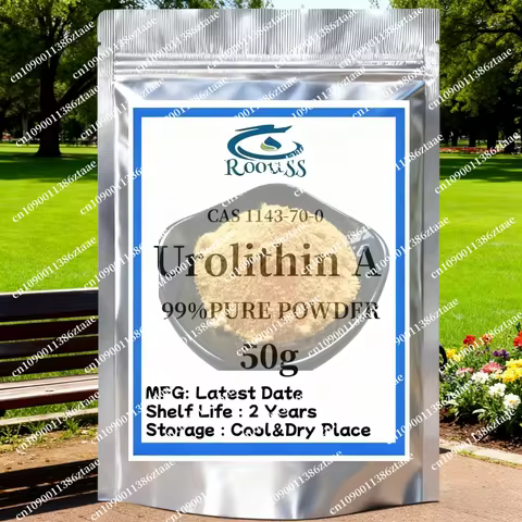 Customized 50g-1000g 99% Urolithin A Powder Uro-A Aluminum Foil Bag Packing for Global Distributors