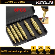 [Ready stock] KIPRUN 6 Pcs / Set Double Side Damaged Screw Extractor Drill Bits Out Crimping Bolt Remover Tool