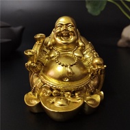 Gold Laughing Buddha Statue Feng Shui Money Maitreya Buddha Sculpture Figurines Home Decoration
