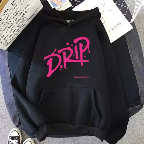 Babymonster Album Drip Hoodie 2026 Retro Women/men Harajuku Aesthetic Hoodies Unisex Autumn Winter P