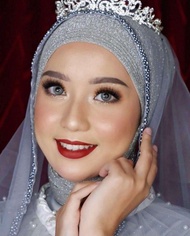 Veil Atasan pengantin Wanita payet mutiara tunangan Aksesoris Akad Murah hantaran Kerudung ibu Besan