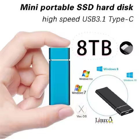 m.2 4TB 8TB Mobile Hard Drive Type C USB3.1 Mini SSD Shockproof Aluminum Alloy Solid State Drive hd 