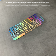 Original GUNDAM Builder Text Sticker ติดฉลากกระจกหลังแบบสะท้อนแสงสำหรับตกแต่งชั้นวางโมเดล วัสดุ PVC 