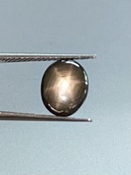 แบล็กสตาร์แซฟไฟร์ 4.27cts 10.5x8.5x3.9มม. รูปไข่ ธรรมชาติ 100% ไม่ผ่านความร้อน ไม่ผ่านการบำบัด Black