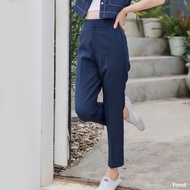 Fond - กางเกงขายาว เอวสูง ทรงกระบอกขาเล็ก ตะขอหน้า E00