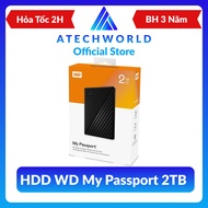 Ổ Cứng Di Động HDD WD My Passport 2TB WDBYVG0020BBK-WESN 2.5 Inch USB 3.2 - Hàng Chính Hãng - Có Xuấ
