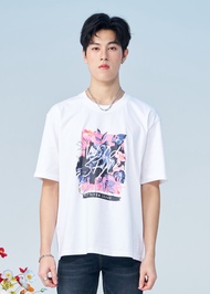 Niyom Jeans collection INDIGO : เสื้อยืด Oversize รุ่น TSO-107 สกรีนลาย ผ้าCotton ผ้ายืด