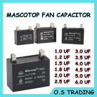 MASCOTOP FAN CAPACITOR | KAPASITOR KIPAS SILING 冷气风扇电容器 1.0UF ~ 6.0UF 450v