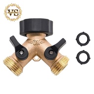 Brass 2-Way Garden Tap Splitter Irrigation Valve Water Splitter Quick Connector Garden Hose Splitter