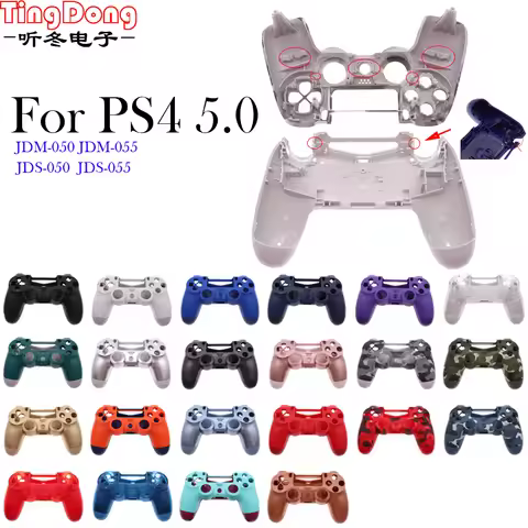 JDM 050 055 JDS-050 JDS-055 Front & Back Housing Shell Case Cover Replacement For Dualshock 4 PS4 Pr