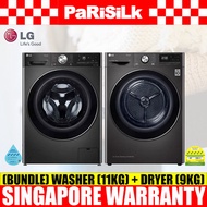 (Bundle) LG FV1411S2B Front Load Washing Machine (11KG)(4Ticks) + TD-H90VBD Dryer (9KG)(5 Ticks)