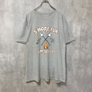 古著 S'MORE 棉花糖印花短袖 T 卹，灰色，背面印花，圓領，超大碼，XL 碼