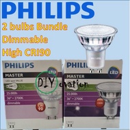 [2pcs bundle] Dimmable Philips Master GU10 LED 4.9W/ 6.2W High lumen led spot light bulb