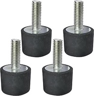 AERZETIX - C48899 - Set of 4 - Rubber Buffer Round Feet Vibration Absorber Insulation - Thread M6 - 