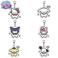YICA Anime Pendant, Pixel  Keychain, Decoration Cinnamonroll      Keyring Children