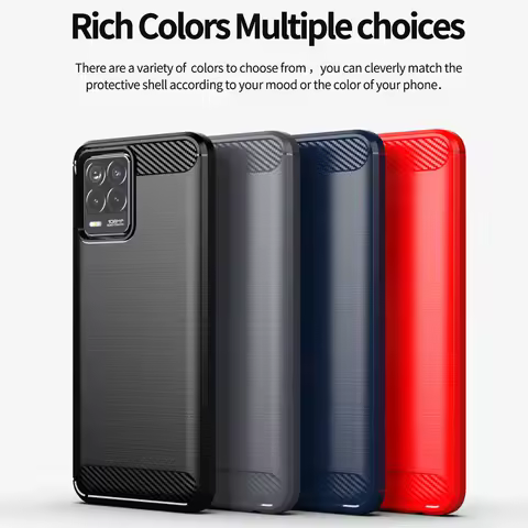 For Realme 8 Pro Case Fiber Carbon Shockproof Soft Silicone Bumper Cover for Realme 8 For Realme 7 R
