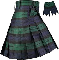 Kilt for Men - Traditional Scottish Tartan Polyviscose 8 Yard Tradition Mens Athletic Kilt