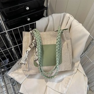 2024 New Straw Woven Bag Ladies One-shoulder Large Capacity Handbag Versatile Hand-carry Out Hand-wo