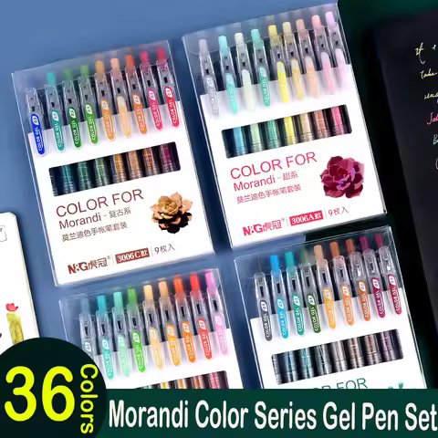 9 Colors/Set Colored Ballpoint Pen Morandi Hand Account Pen Color Gel Pen Replaceable 0.5 mm School 