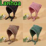 LANHUA Knitting Cap, Keep Warm Cute Cat Ear Cat Ear Hat, Ear-protected Thicken Pullover Cap