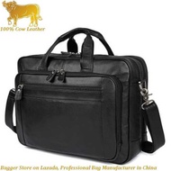 New Cow Leather Cowhide European American Style Men's Business Briefcase Large Handbag 17 Inch Computer Bag Bags For Men