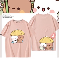 S-5XL 布布一二 Bubu Dudu cartoon teddy bear printed men's and women's T-shirt, pure cotton loose casual 